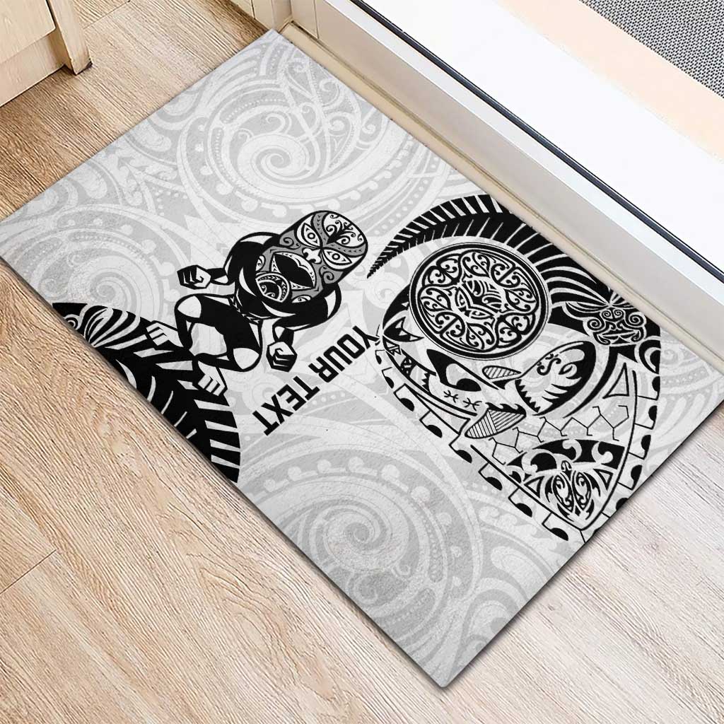 Custom Aotearoa Football Rubber Doormat NZ Maori Tiki Go Champions LT14 - Polynesian Pride