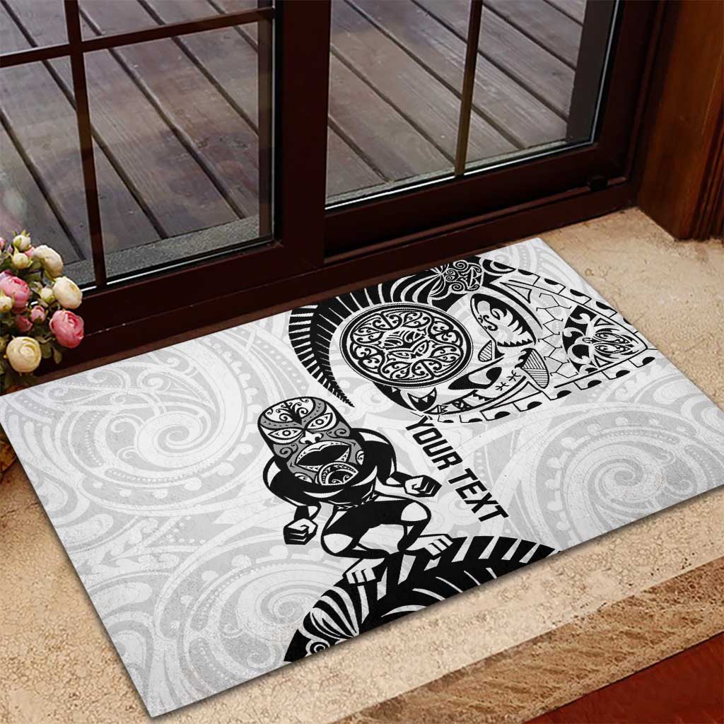Custom Aotearoa Football Rubber Doormat NZ Maori Tiki Go Champions LT14 - Polynesian Pride