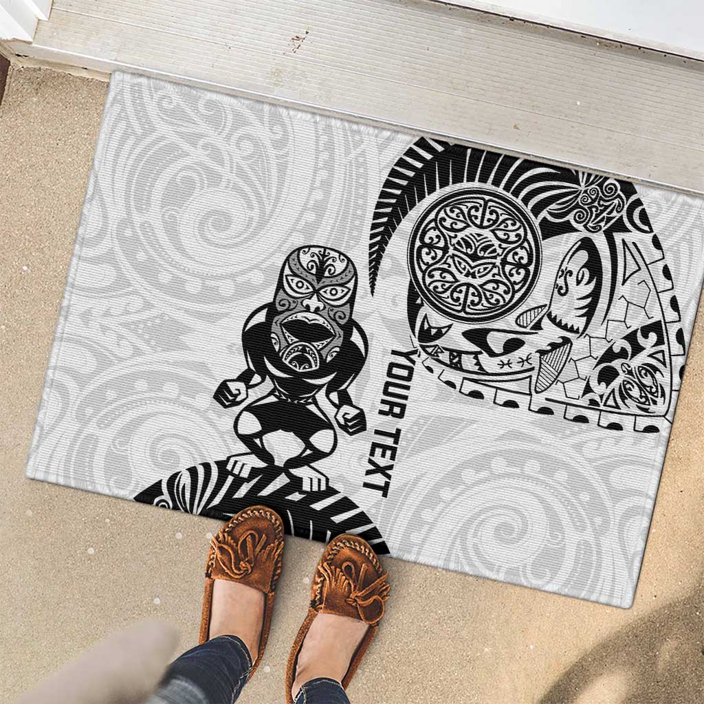 Custom Aotearoa Football Rubber Doormat NZ Maori Tiki Go Champions LT14 - Polynesian Pride