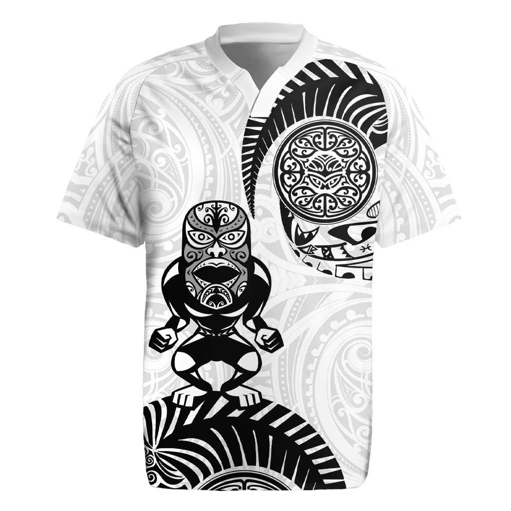 Custom Aotearoa Football Rugby Jersey NZ Maori Tiki Go Champions LT14 White - Polynesian Pride