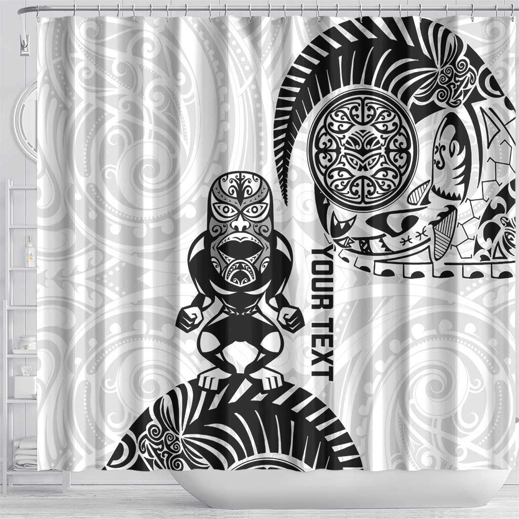 Custom Aotearoa Football Shower Curtain NZ Maori Tiki Go Champions LT14 - Polynesian Pride