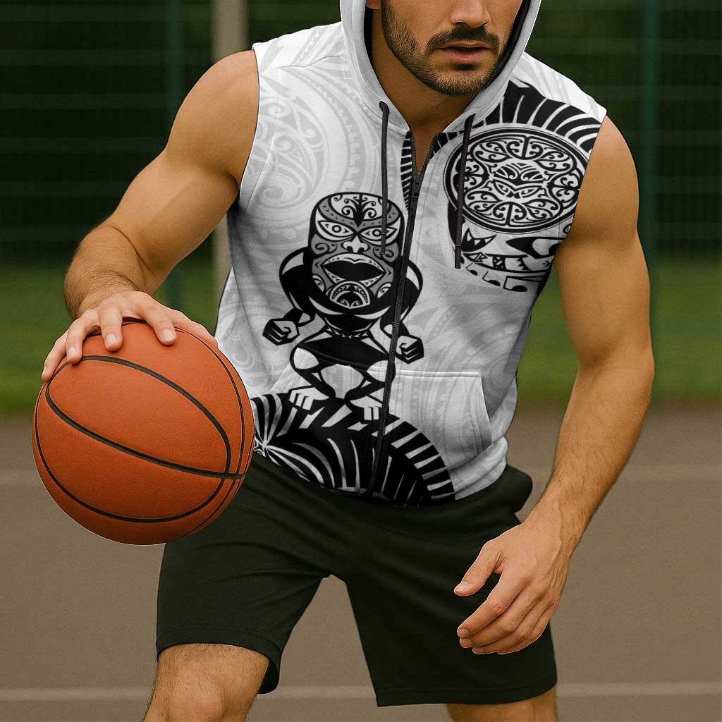 Custom Aotearoa Football Sleeveless Zip Hoodie NZ Maori Tiki Go Champions - Polynesian Pride