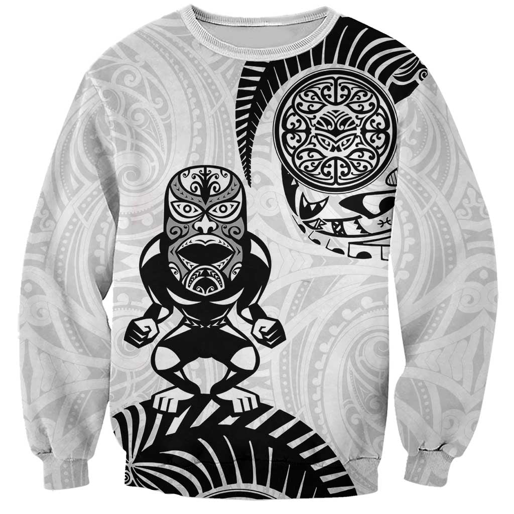 Custom Aotearoa Football Sweatshirt NZ Maori Tiki Go Champions LT14 Unisex White - Polynesian Pride