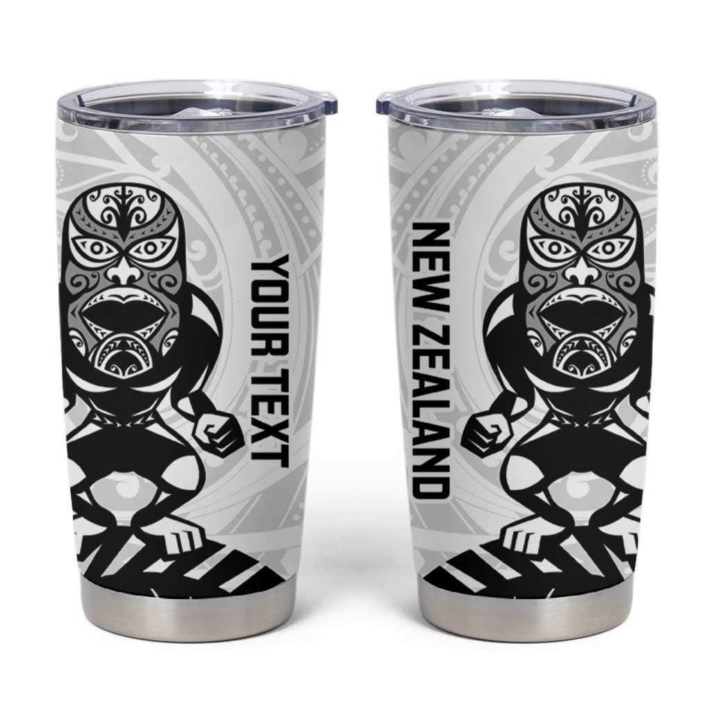 Custom Aotearoa Football Tumbler Cup NZ Maori Tiki Go Champions LT14 White - Polynesian Pride