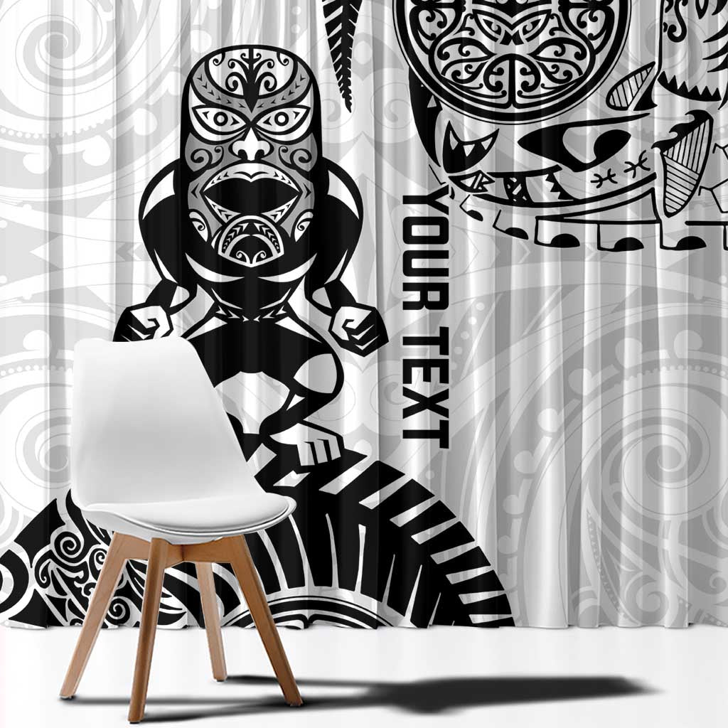Custom Aotearoa Football Window Curtain NZ Maori Tiki Go Champions LT14 - Polynesian Pride