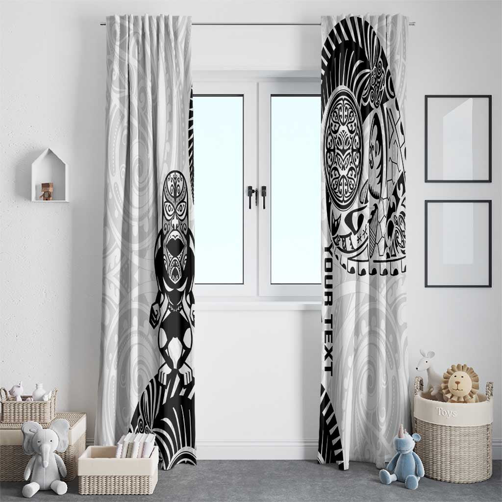 Custom Aotearoa Football Window Curtain NZ Maori Tiki Go Champions LT14 - Polynesian Pride