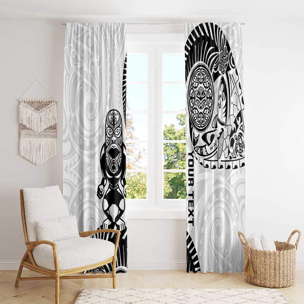 Custom Aotearoa Football Window Curtain NZ Maori Tiki Go Champions LT14 - Polynesian Pride