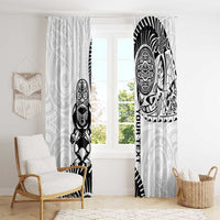 Custom Aotearoa Football Window Curtain NZ Maori Tiki Go Champions LT14 - Polynesian Pride