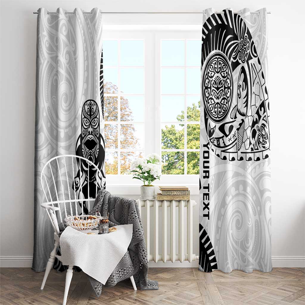 Custom Aotearoa Football Window Curtain NZ Maori Tiki Go Champions LT14 - Polynesian Pride