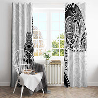 Custom Aotearoa Football Window Curtain NZ Maori Tiki Go Champions LT14 - Polynesian Pride