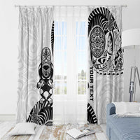 Custom Aotearoa Football Window Curtain NZ Maori Tiki Go Champions LT14 - Polynesian Pride