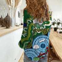 Personalised Australia And Fiji Women Casual Shirt Aboriginal Mix Fijian Tapa Unique Style LT14 - Polynesian Pride