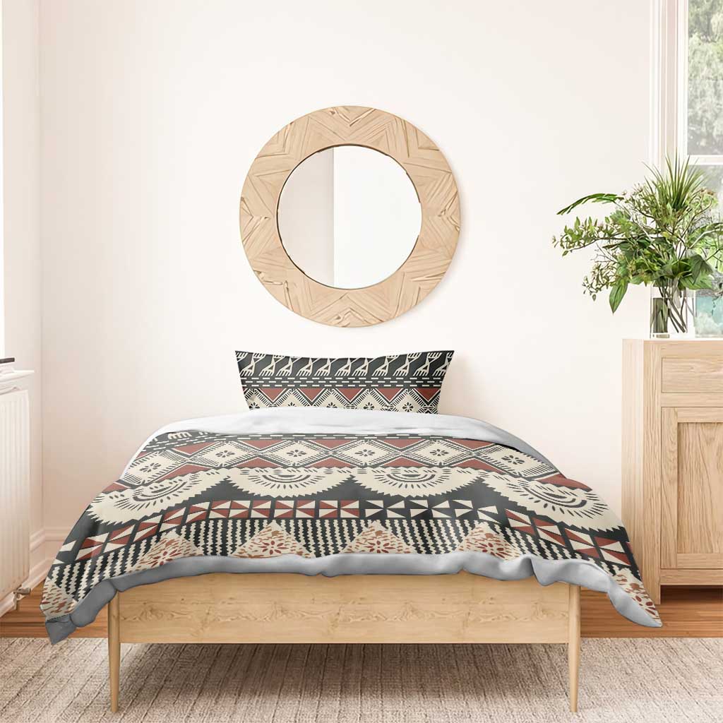 Vintage Bula Fiji Masi Bedding Set Fijian Tapa Cloth - Polynesian Pride