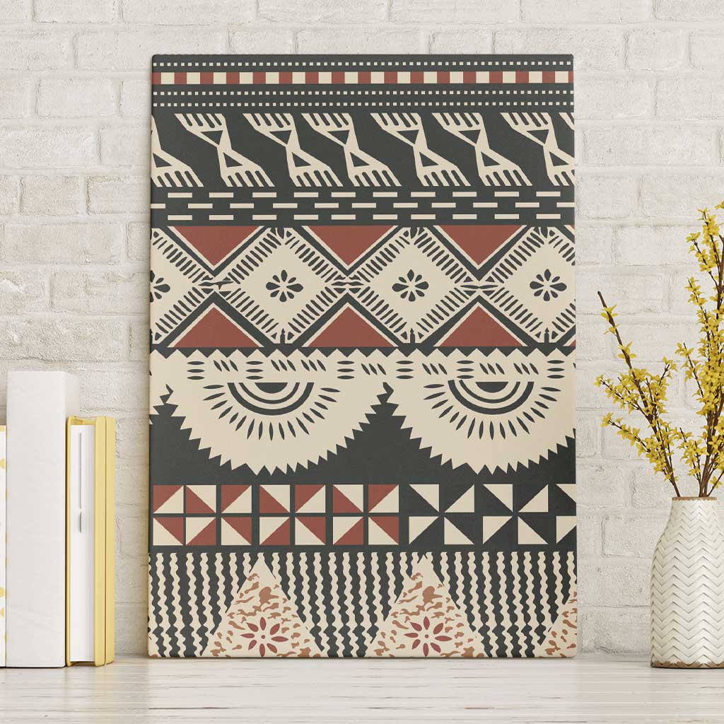 Vintage Bula Fiji Masi Canvas Wall Art Fijian Tapa Cloth - Polynesian Pride
