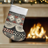Vintage Bula Fiji Masi Christmas Stocking Fijian Tapa Cloth - Polynesian Pride