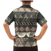 Vintage Bula Fiji Masi Family Matching Mermaid Dress and Hawaiian Shirt Fijian Tapa Cloth LT14 - Polynesian Pride
