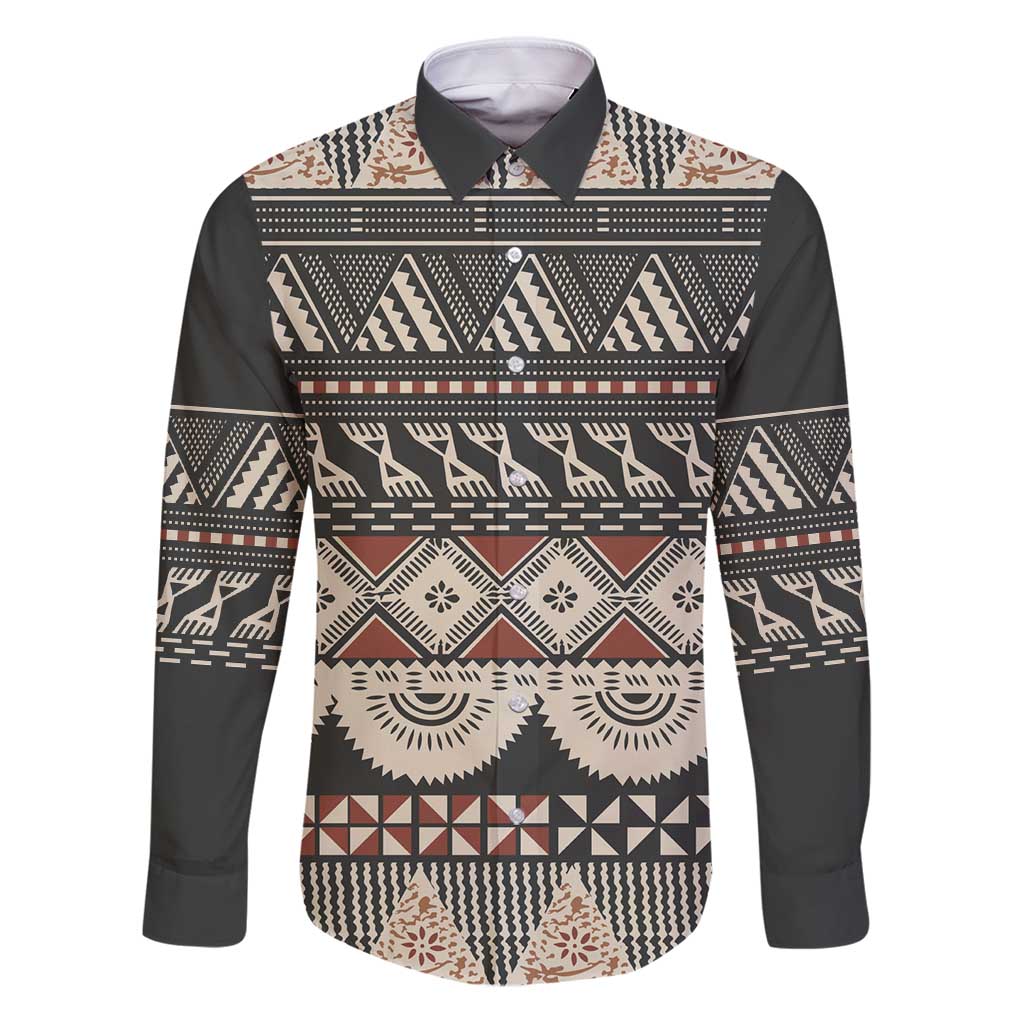 Vintage Bula Fiji Masi Family Matching Puletasi and Hawaiian Shirt Fijian Tapa Cloth - Polynesian Pride