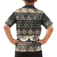 Vintage Bula Fiji Masi Family Matching Short Sleeve Bodycon Dress and Hawaiian Shirt Fijian Tapa Cloth LT14 - Polynesian Pride