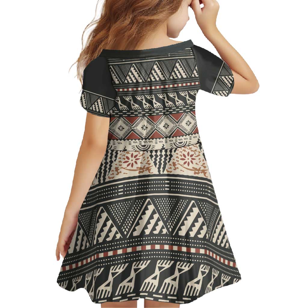 Vintage Bula Fiji Masi Family Matching Summer Maxi Dress and Hawaiian Shirt Fijian Tapa Cloth LT14 - Polynesian Pride
