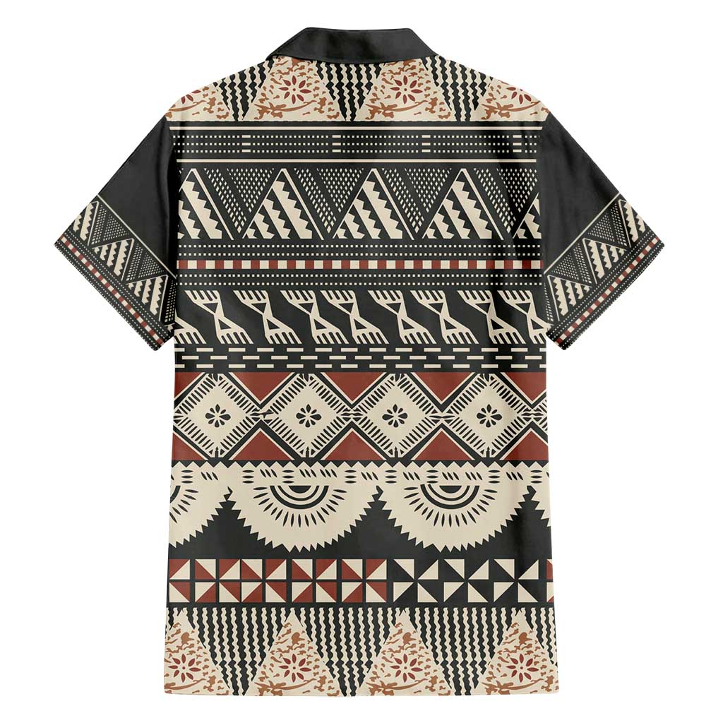 Vintage Bula Fiji Masi Family Matching Summer Maxi Dress and Hawaiian Shirt Fijian Tapa Cloth LT14 - Polynesian Pride