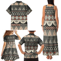 Vintage Bula Fiji Masi Family Matching Tank Maxi Dress and Hawaiian Shirt Fijian Tapa Cloth LT14 - Polynesian Pride