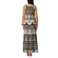 Vintage Bula Fiji Masi Family Matching Tank Maxi Dress and Hawaiian Shirt Fijian Tapa Cloth LT14 - Polynesian Pride