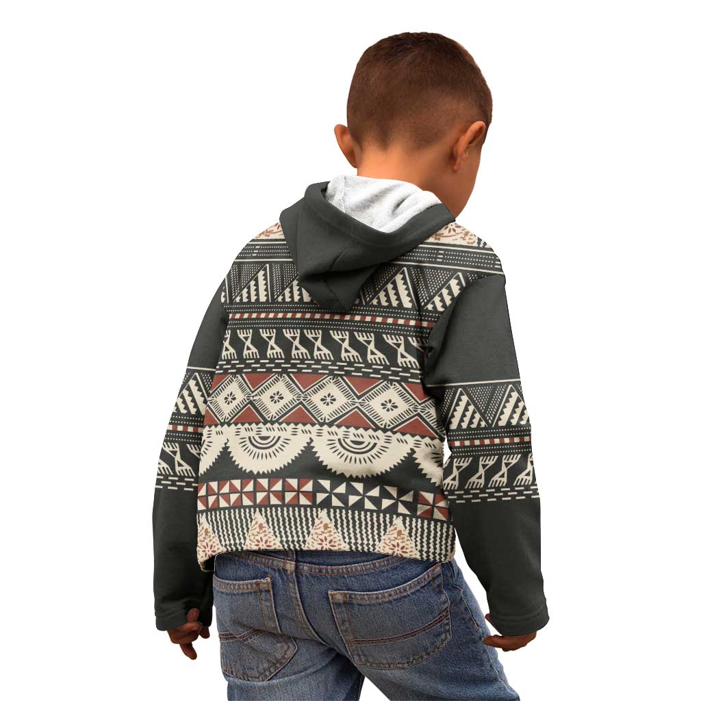 Vintage Bula Fiji Masi Kid Hoodie Fijian Tapa Cloth - Polynesian Pride