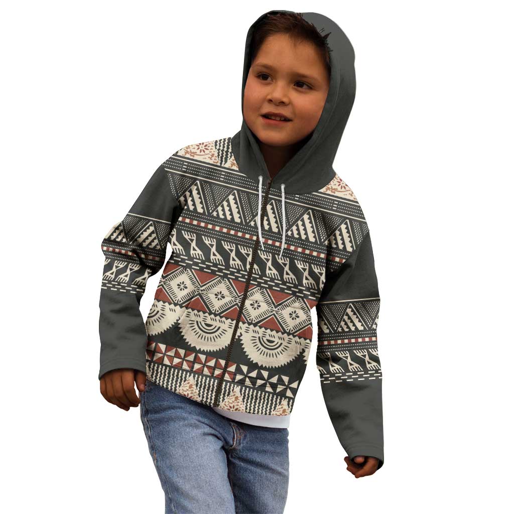 Vintage Bula Fiji Masi Kid Hoodie Fijian Tapa Cloth - Polynesian Pride