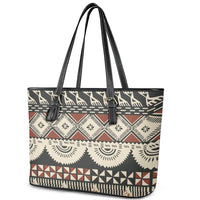 Vintage Bula Fiji Masi Leather Tote Bag Fijian Tapa Cloth - Polynesian Pride