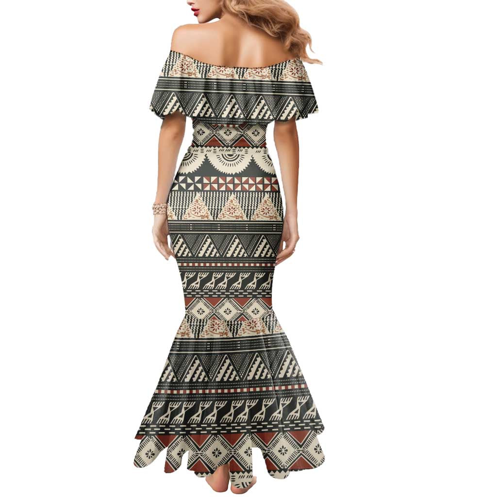Vintage Bula Fiji Masi Mermaid Dress Fijian Tapa Cloth - Polynesian Pride
