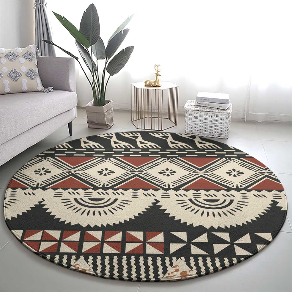 Vintage Bula Fiji Masi Round Carpet Fijian Tapa Cloth LT14 - Polynesian Pride