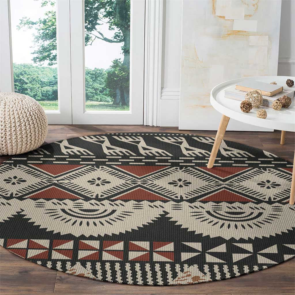 Vintage Bula Fiji Masi Round Carpet Fijian Tapa Cloth LT14 - Polynesian Pride