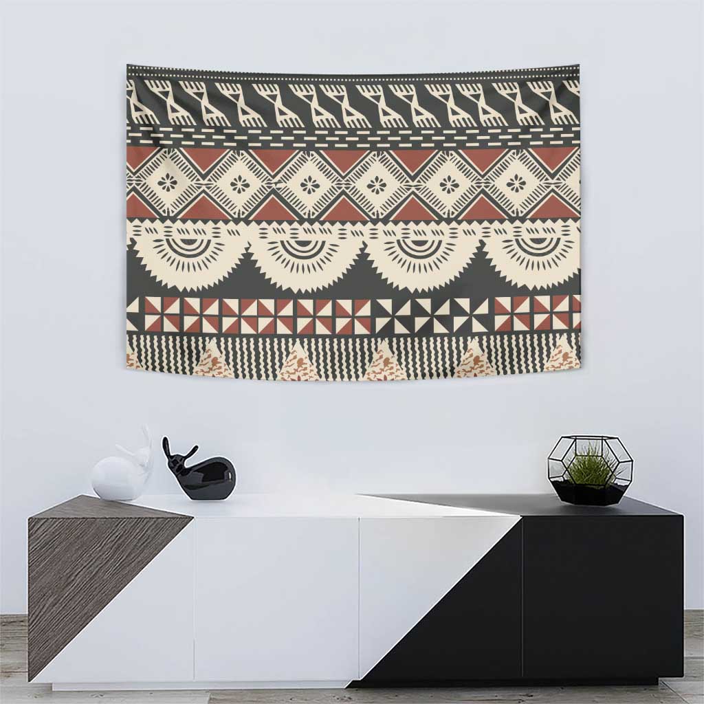 Vintage Bula Fiji Masi Tapestry Fijian Tapa Cloth - Polynesian Pride