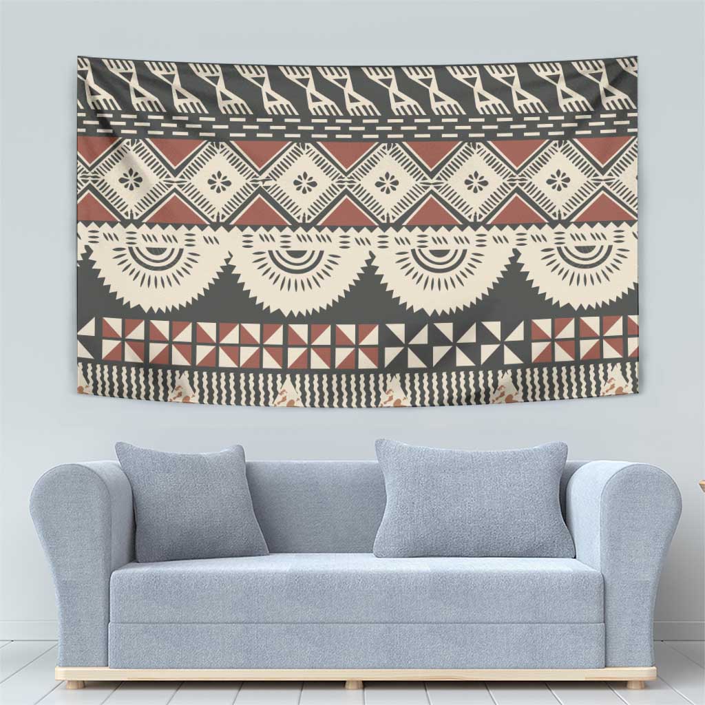 Vintage Bula Fiji Masi Tapestry Fijian Tapa Cloth - Polynesian Pride