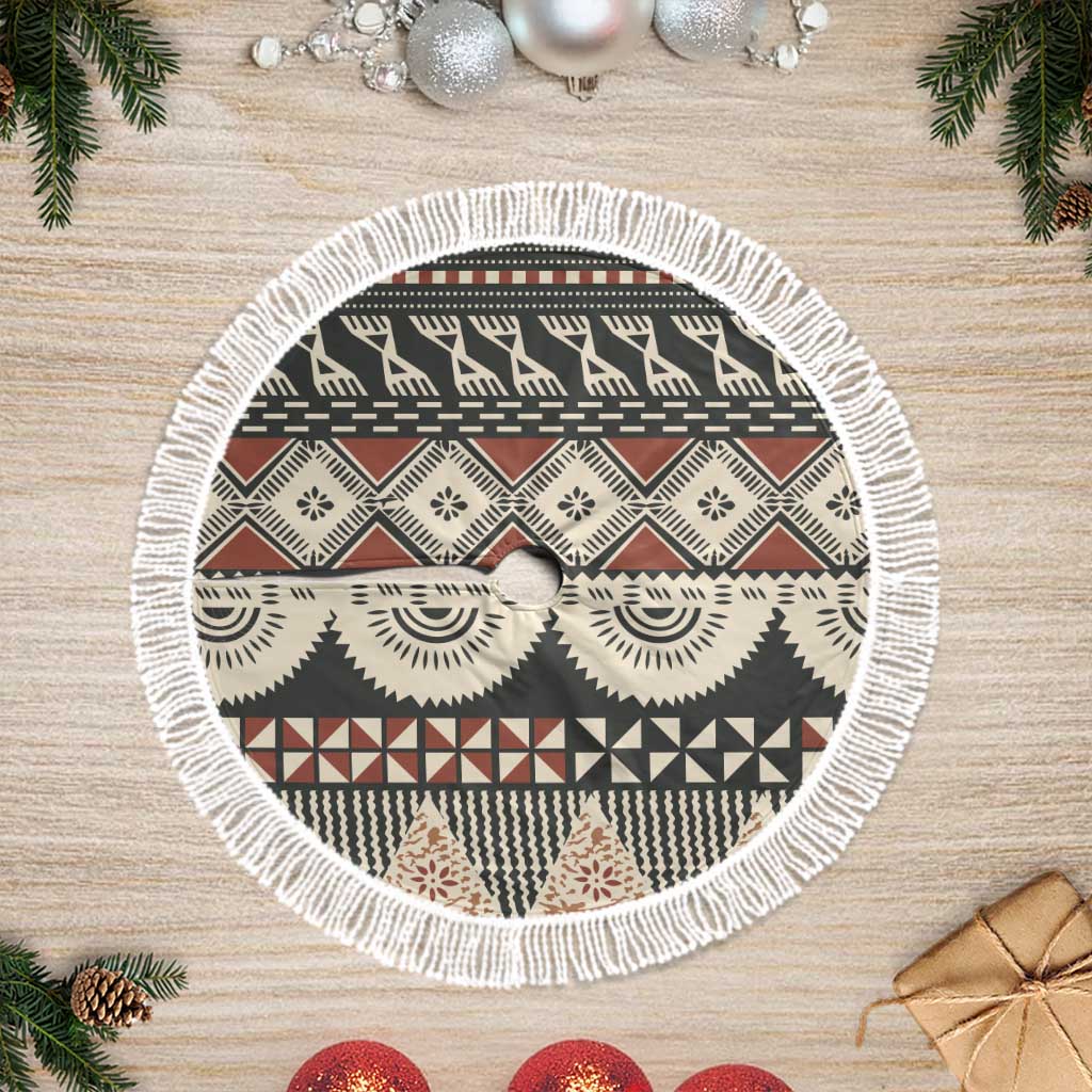 Vintage Bula Fiji Masi Tree Skirt Fijian Tapa Cloth - Polynesian Pride