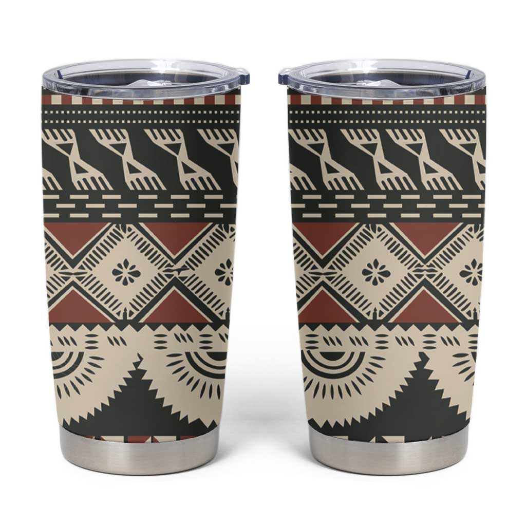 Vintage Bula Fiji Masi Tumbler Cup Fijian Tapa Cloth - Polynesian Pride