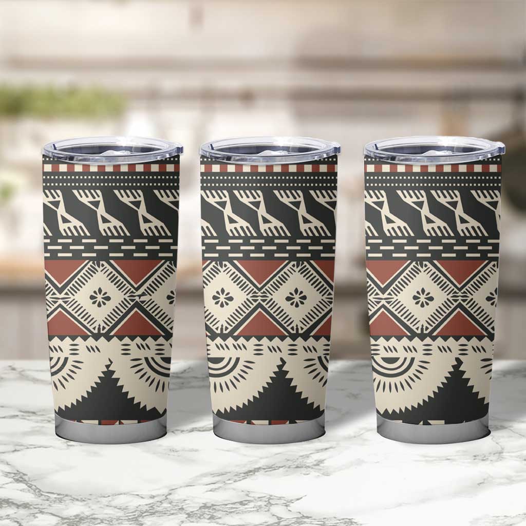 Vintage Bula Fiji Masi Tumbler Cup Fijian Tapa Cloth - Polynesian Pride
