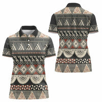 Vintage Bula Fiji Masi Women Polo Shirt Fijian Tapa Cloth - Polynesian Pride