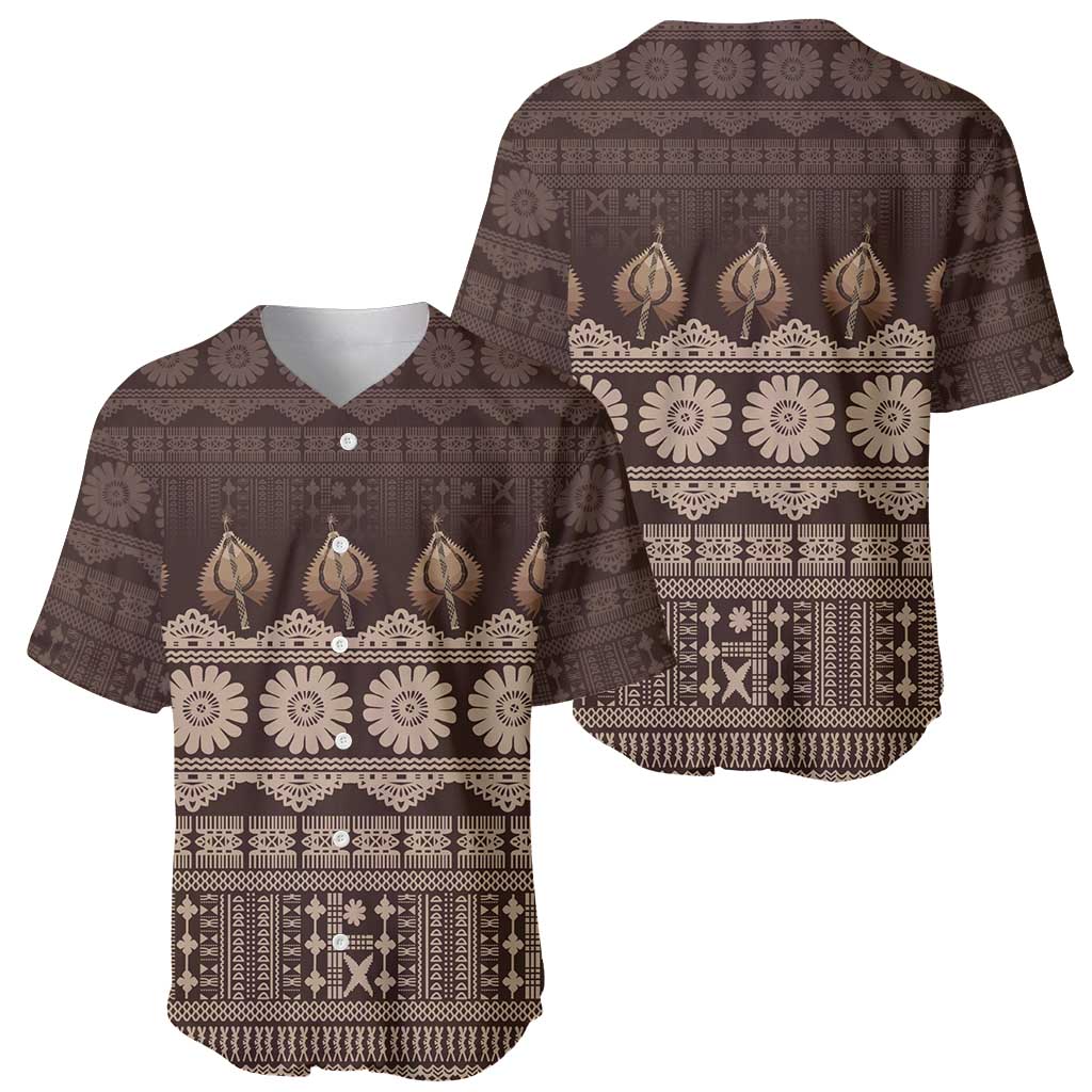 Bula Fiji Iri ni Meke Baseball Jersey Kuvui Fijian Masi LT14 - Polynesian Pride
