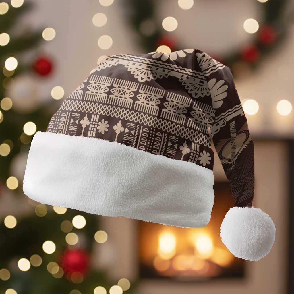 Bula Fiji Iri ni Meke Christmas Santa Hat Kuvui Fijian Masi - Polynesian Pride