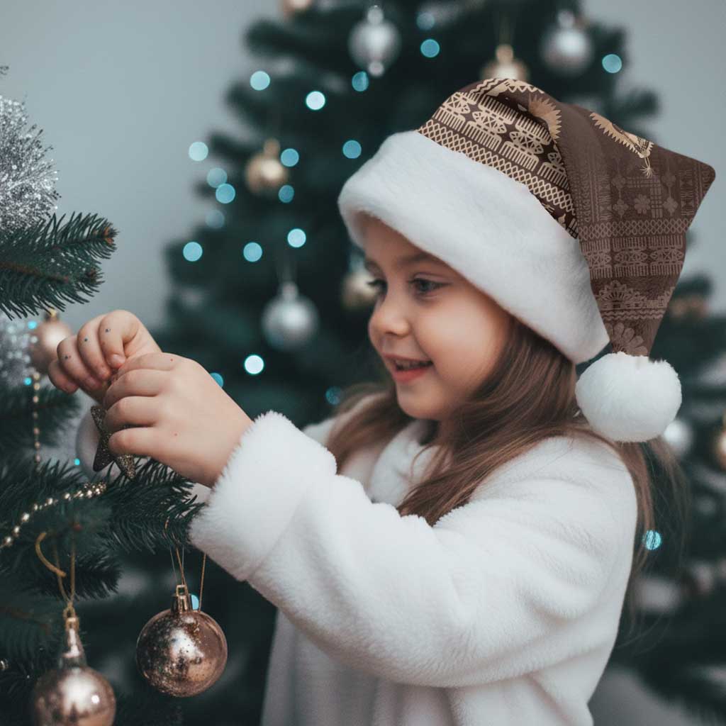 Bula Fiji Iri ni Meke Christmas Santa Hat Kuvui Fijian Masi - Polynesian Pride