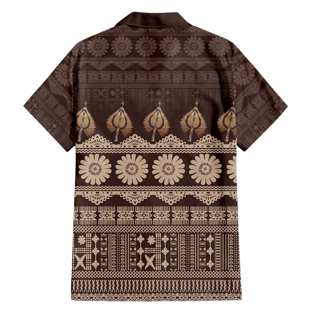 Bula Fiji Iri ni Meke Family Matching Off Shoulder Maxi Dress and Hawaiian Shirt Kuvui Fijian Masi LT14 - Polynesian Pride