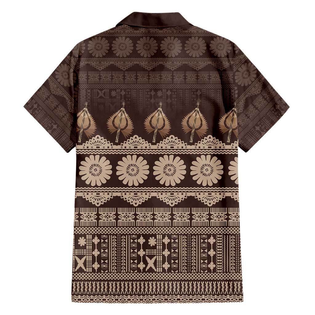 Bula Fiji Iri ni Meke Family Matching Short Sleeve Bodycon Dress and Hawaiian Shirt Kuvui Fijian Masi LT14 - Polynesian Pride