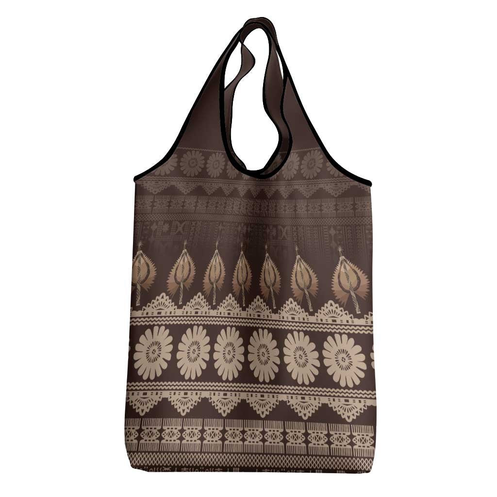 Bula Fiji Iri ni Meke Grocery Bag Kuvui Fijian Masi - Polynesian Pride
