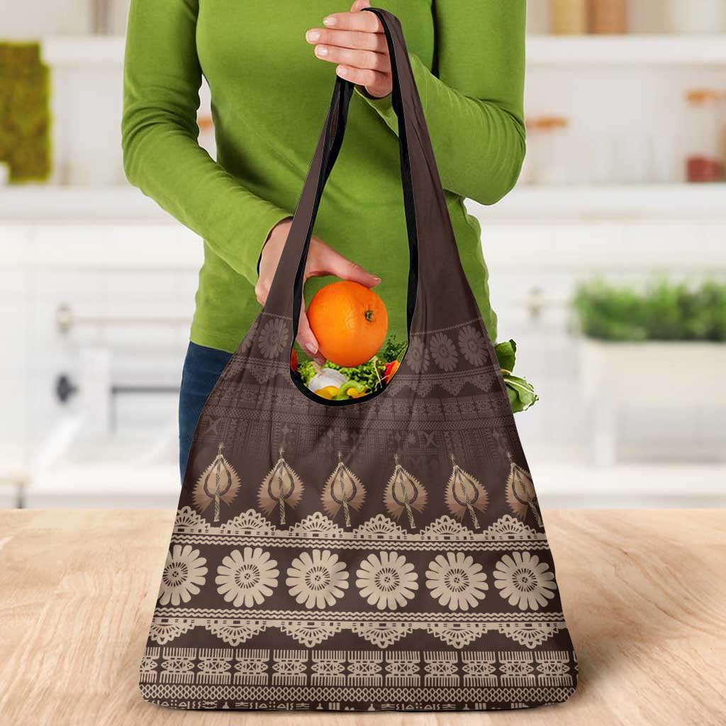 Bula Fiji Iri ni Meke Grocery Bag Kuvui Fijian Masi - Polynesian Pride