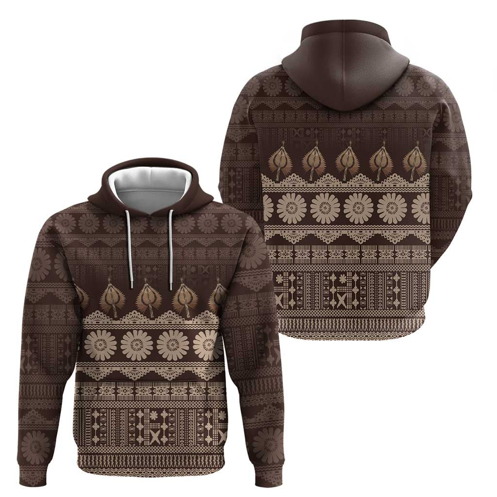Bula Fiji Iri ni Meke Hoodie Kuvui Fijian Masi - Polynesian Pride