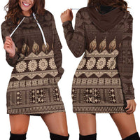 Bula Fiji Iri ni Meke Hoodie Dress Kuvui Fijian Masi LT14 - Polynesian Pride