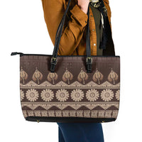 Bula Fiji Iri ni Meke Leather Tote Bag Kuvui Fijian Masi - Polynesian Pride