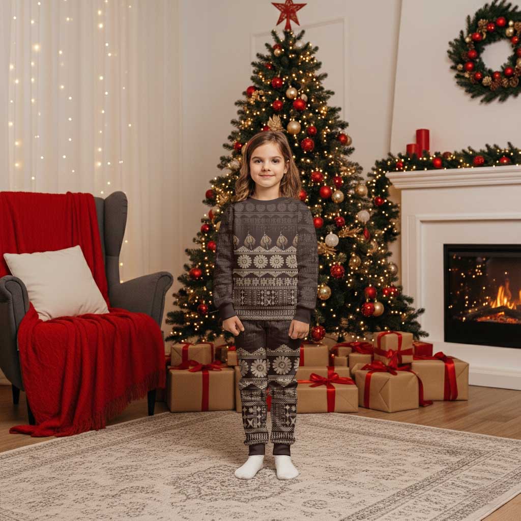 Bula Fiji Iri ni Meke Christmas Pajama Set Kuvui Fijian Masi - Polynesian Pride