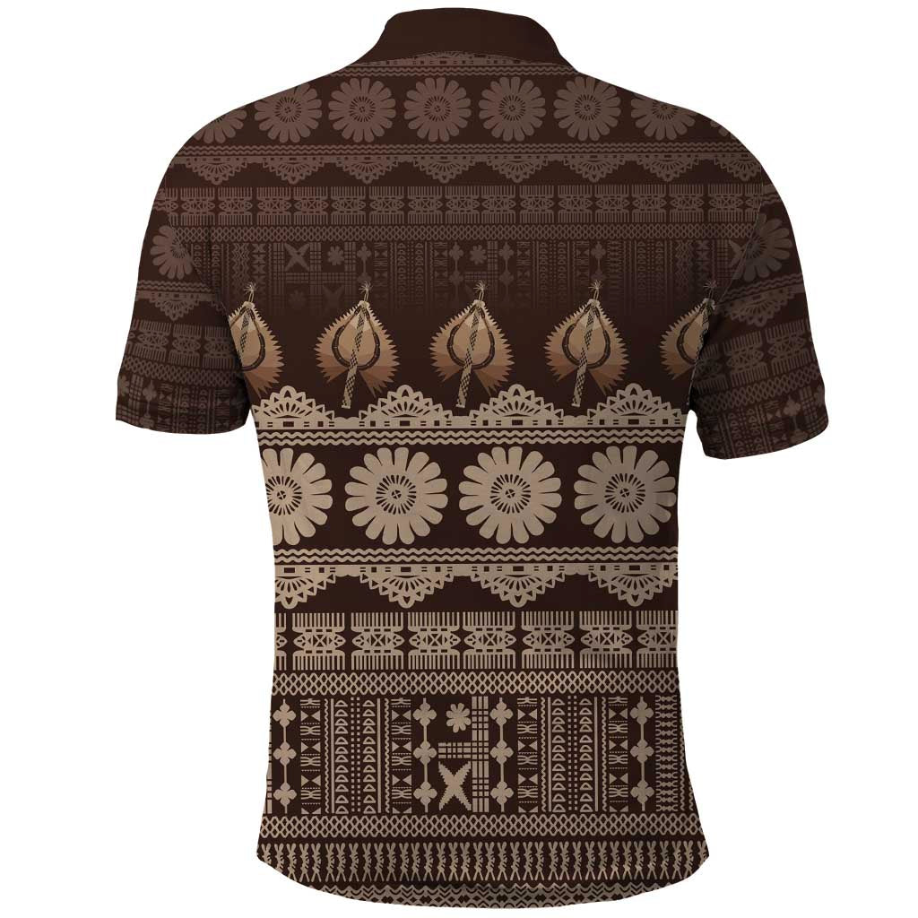 Bula Fiji Iri ni Meke Polo Shirt Kuvui Fijian Masi - Polynesian Pride